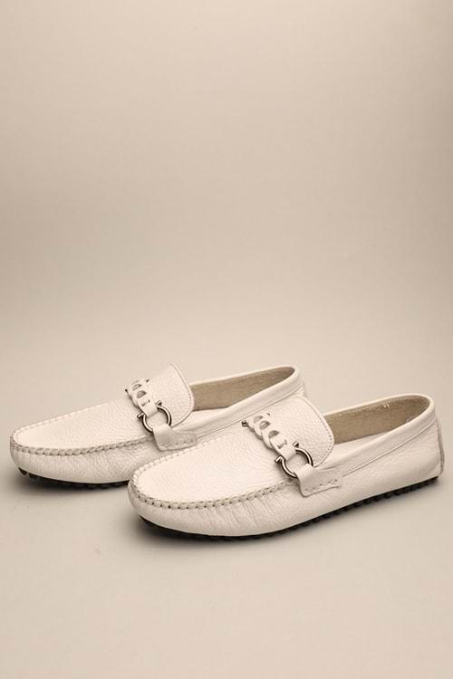Gondol Erkek Hakiki Deri Klasik Loafer Beyaz 41 ttx.637