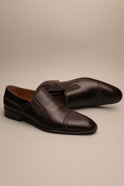 Gondol Erkek Hakiki Deri Klasik Kösele Kahverengi 40 ttx.124