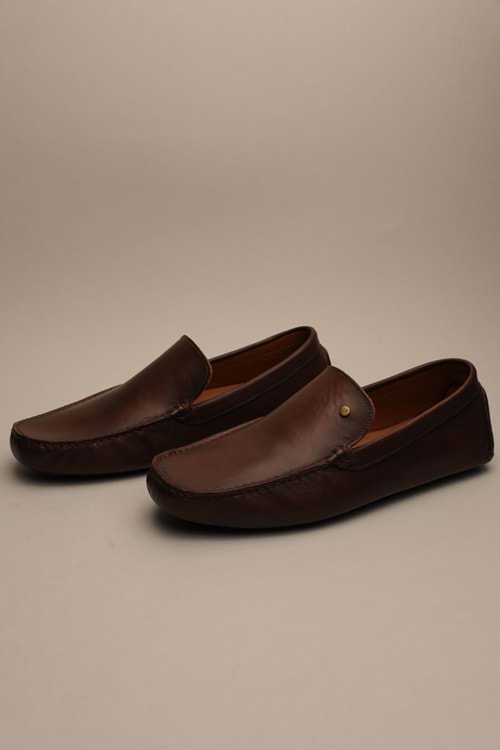 Gondol Erkek Hakiki Deri Klasik Loafer Kahverengi 42 ttx.654
