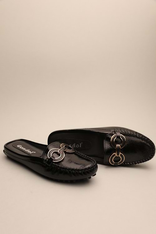 Gondol Kadın Hakiki Deri Klasik Terlik Siyah 37 ttx.920