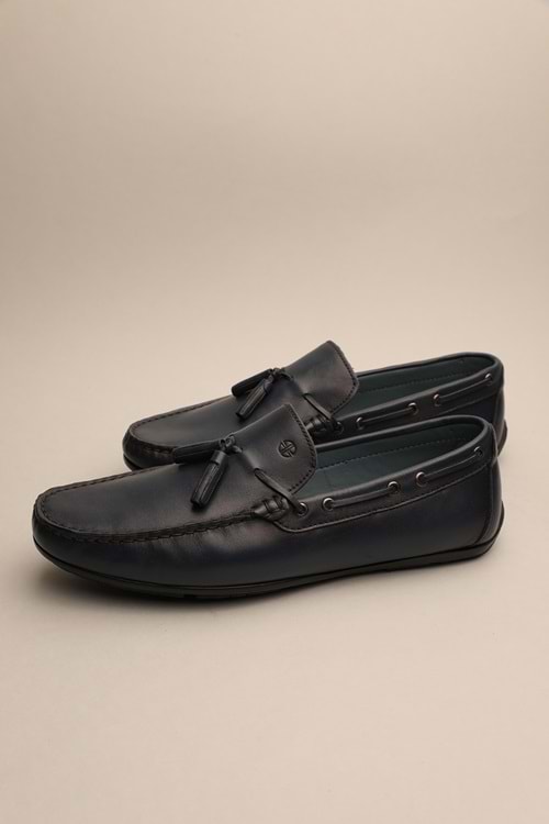 Gondol Erkek Hakiki Deri Klasik Loafer Lacivert 41 ttx.684