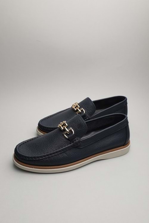 Gondol Erkek Hakiki Deri Klasik Loafer Lacivert 41 ttx.60111