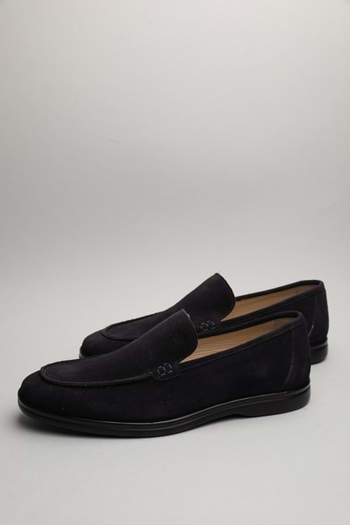 Gondol Erkek Hakiki Deri Klasik Loafer Lacivert Süet 42 ttx.60126