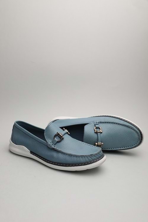 Gondol Erkek Hakiki Deri Klasik Loafer Mavi 41 ttx.60129