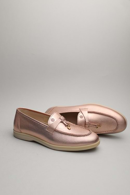 Gondol Kadın Hakiki Deri Klasik Loafer Pudra Sim 41 ttx.70143