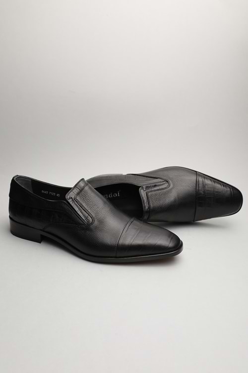 Gondol Erkek Hakiki Deri Klasik Siyah Croco 45 ttx.148