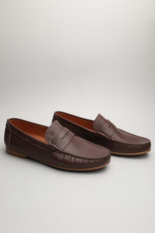 Gondol Erkek Hakiki Deri Klasik Loafer Kahverengi 42 ttx.60148