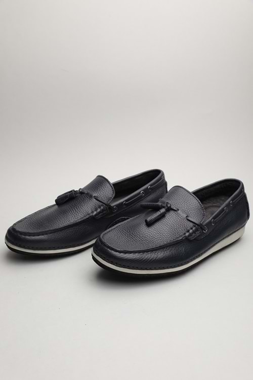 Gondol Erkek Hakiki Deri Klasik Loafer Lacivert 40 ttx.60150
