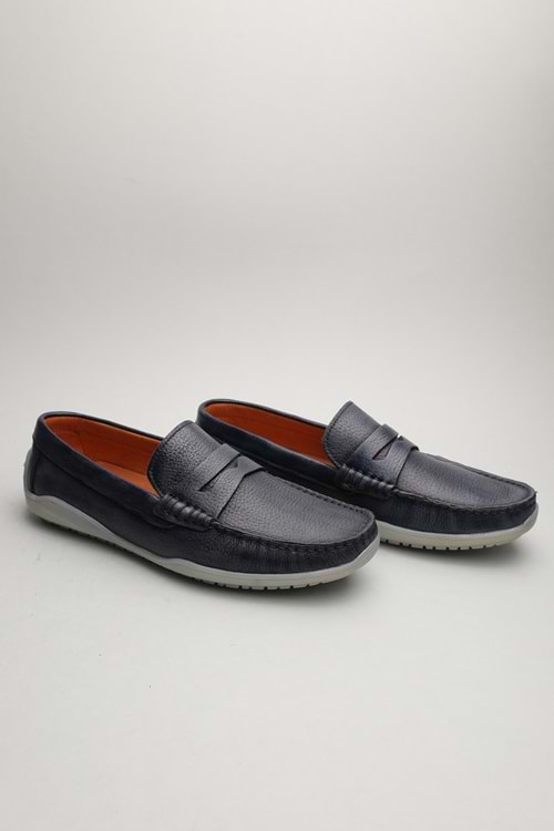 Gondol Erkek Hakiki Deri Klasik Loafer Lacivert 40 ttx.60152