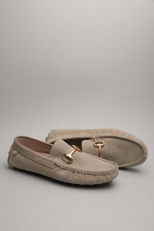 Gondol Erkek Hakiki Deri Klasik Loafer Vizon Süet 40 ttx.60175