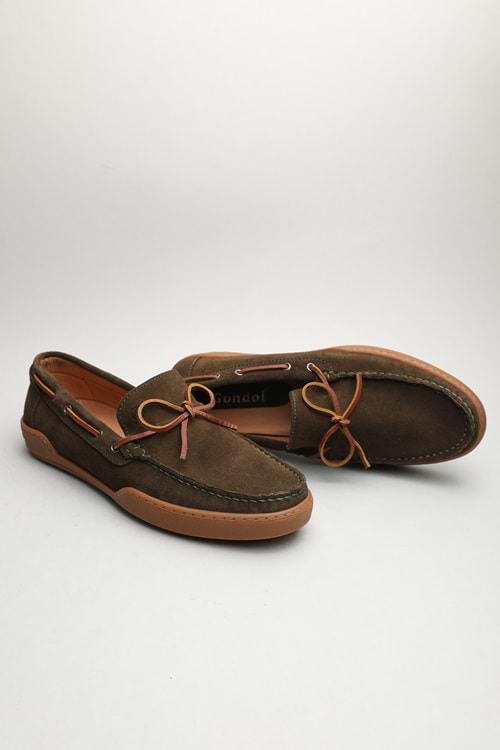 Gondol Erkek Hakiki Deri Klasik Loafer Haki Süet 41 ttx.60180
