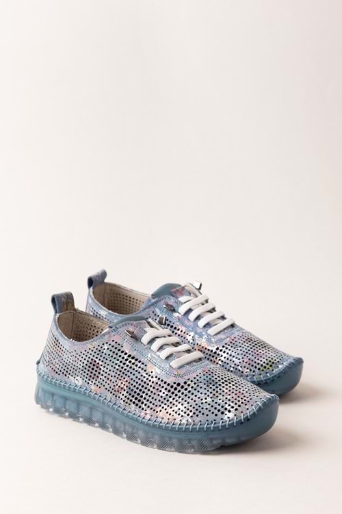 Gondol Hakiki Deri Rahat Esnek Hafif Taban Yazlık Ayakkabı kla.3623 - Mavi - 39