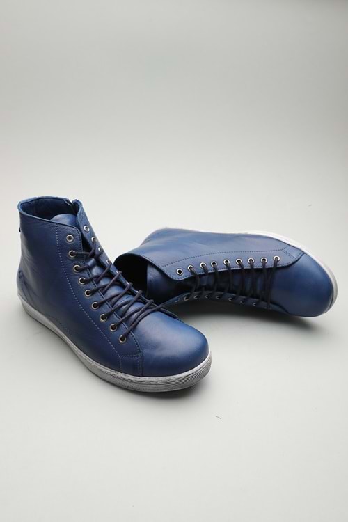 Gondol Hakiki Deri Günlük Hafif Yumuşak Spor Bot zx.1152 - Mavi - 37