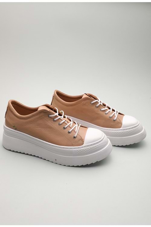 Gondol Hakiki Deri Günlük Hafif Taban Spor Ayakkabı zx.1104 - Somon - 36
