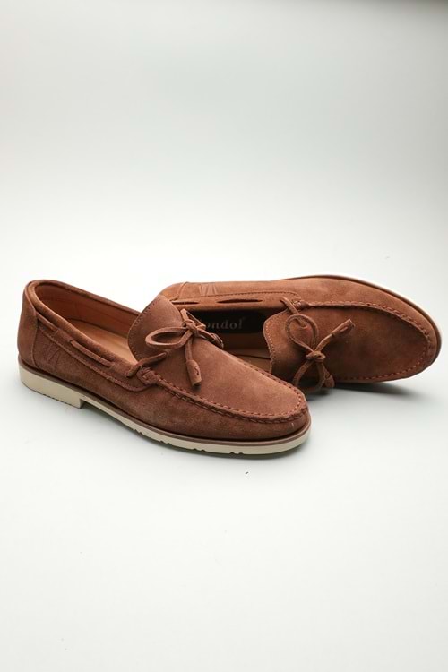 Gondol Erkek Hakiki Deri Klasik Loafer Kahverengi Süet 41 ttx.601105