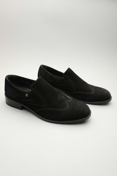 Gondol Erkek Hakiki Deri Klasik Kösele Siyah Süet 41 ttx.173