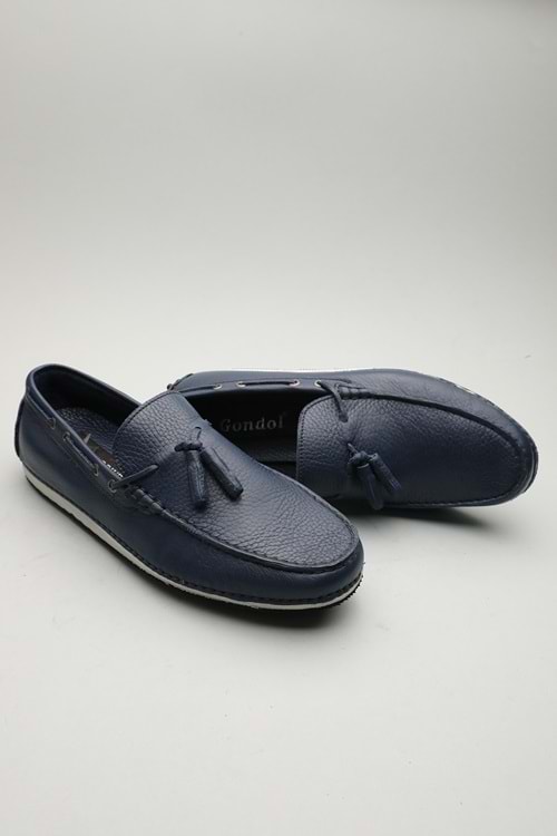 Gondol Erkek Hakiki Deri Klasik Loafer Lacivert 40 ttx.601133