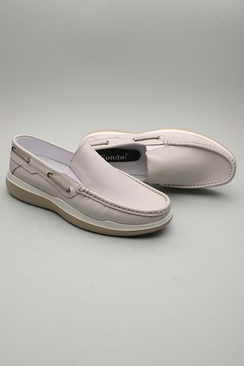 Gondol Erkek Hakiki Deri Klasik Loafer Beyaz 42 ttx.601152