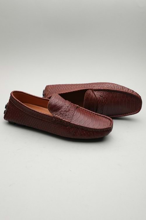 Gondol Erkek Hakiki Deri Klasik Loafer Kahve Croco 41 ttx.601155