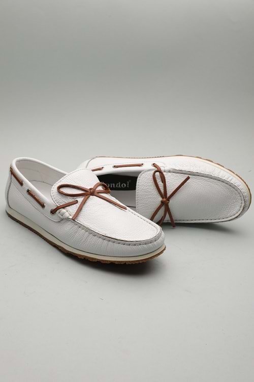 Gondol Erkek Hakiki Deri Klasik Loafer Beyaz 41 ttx.601160