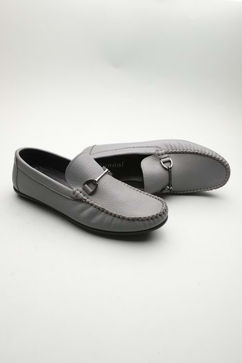 Gondol Erkek Hakiki Deri Klasik Loafer Gri 42 ttx.601223