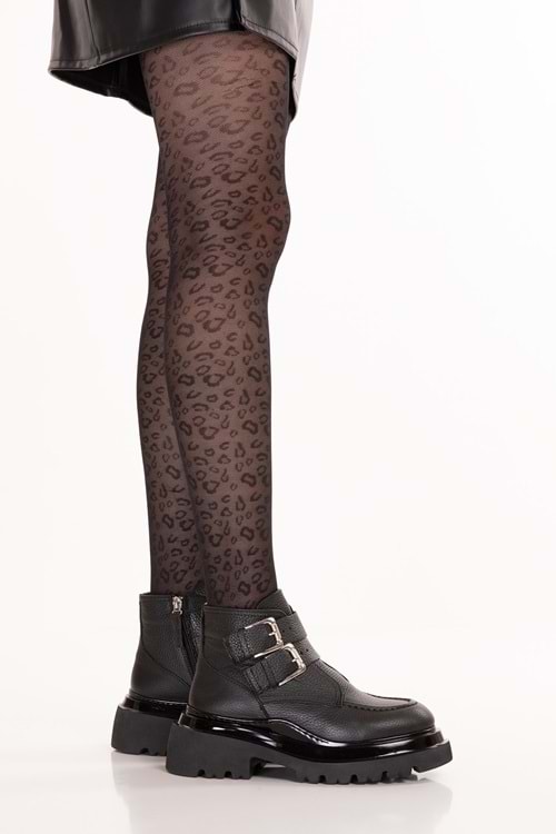 Gondol Kadın Hakiki Deri Tokalı Şık Hafif Bot Rosalie - Siyah - 36