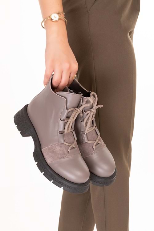 Gondol Hakiki Deri Günlük Şık Bot Bellamy - Vizon - 36