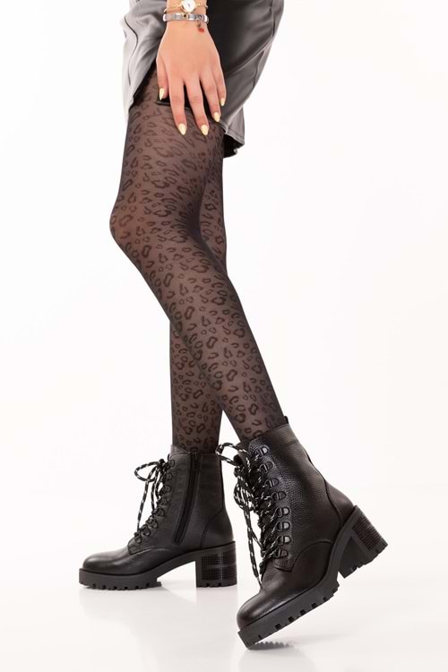 Gondol Kadın Hakiki Deri Kauçuk Taban Bot Willow - Siyah - 36