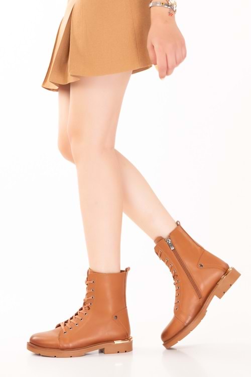 Gondol Hakiki Deri Metal Topuk Detaylı Bot Domenica - Taba - 36