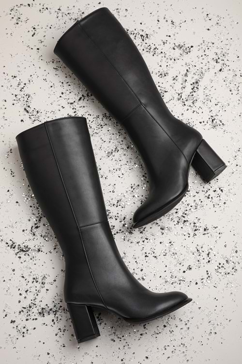 Gondol Kadın Klasik Topuklu Çizme mad.1256 - Siyah - 36