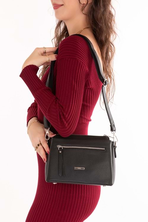 Gondol Kadın Günlük Küçük Omuz Çantası vp.729 - Siyah - TEK EBAT