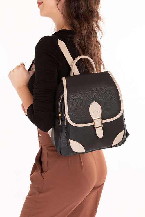 Gondol Kadın Taş Detaylı Günlük Sırt Çantası vp.730 - Siyah - TEK EBAT