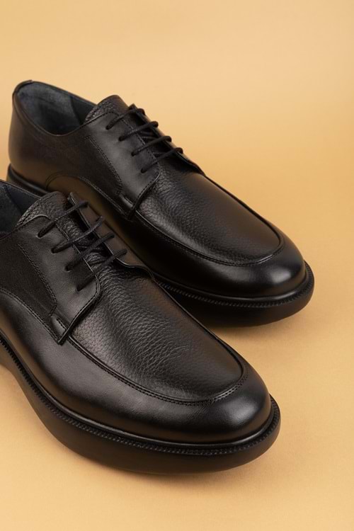 Gondol Erkek Hakiki Deri Damatlık ve Takım Elbise Ayakkabısı Hafif Rahat add.3006 - Siyah - 42