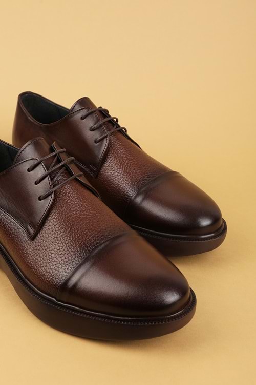 Gondol Erkek Hakiki Deri Damatlık ve Takım Elbise Ayakkabısı Hafif Rahat add.3018 - Kahverengi - 42