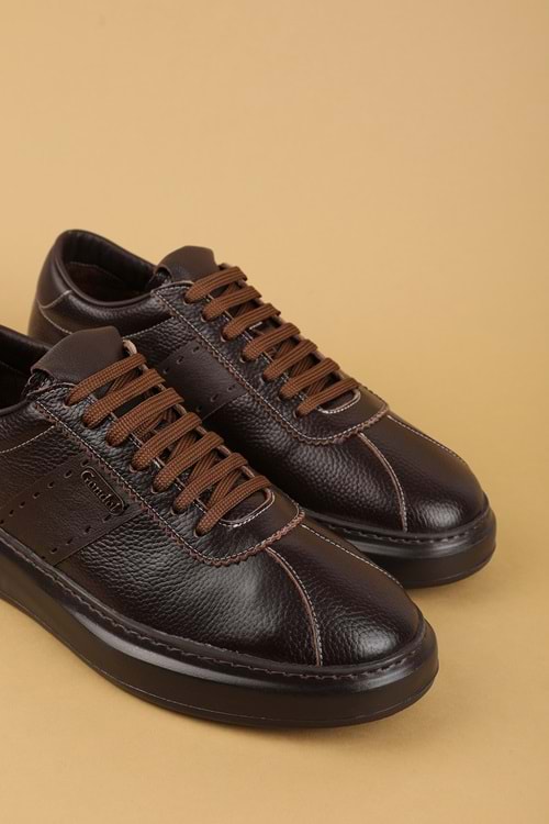 Gondol Içi Dışı Hakiki Deri Günlük Rahat Ayakkabı mals.348 - Kahverengi - 40