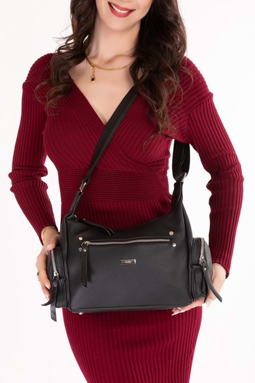 Gondol Kadın Kullanışlı Günlük Çanta ald.80735 - Siyah Flötr - TEK EBAT