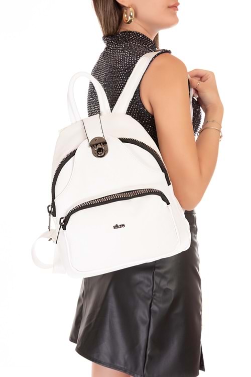 Gondol Kadın Taş Detaylı Günlük Sırt Çantası ald.1250 - T.White - TEK EBAT
