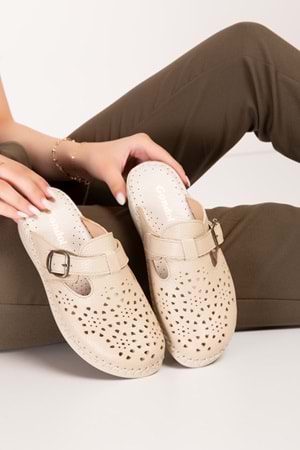 Gondol Ortopedik Deri Sabo Terlik Bej 41 yprk.510