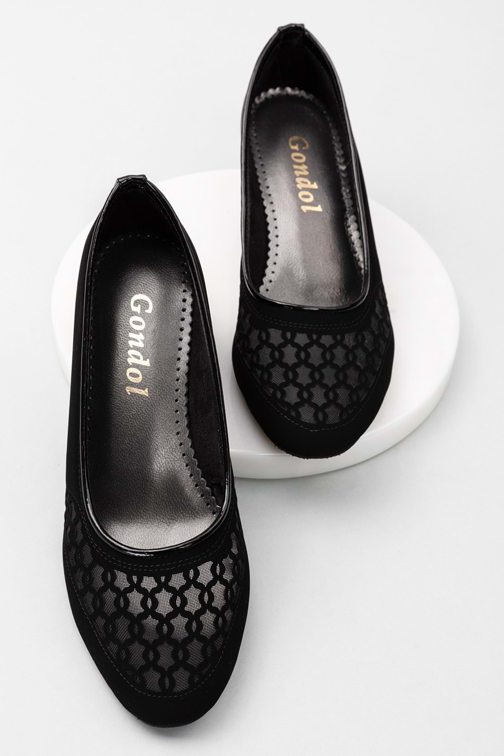 Gondol Transparan Ayrıntılı Ev Ayakkabı Platin