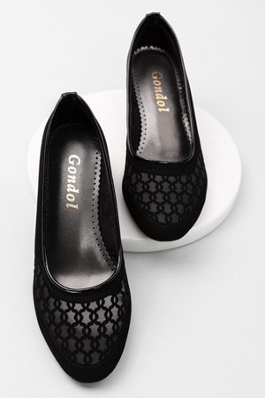 Gondol Transparan Ayrıntılı Ev Ayakkabı Platin