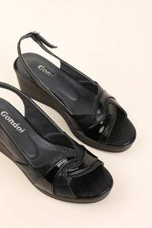 Gondol İçi Deri Şık Sandalet Siyah 40 mikay.2013