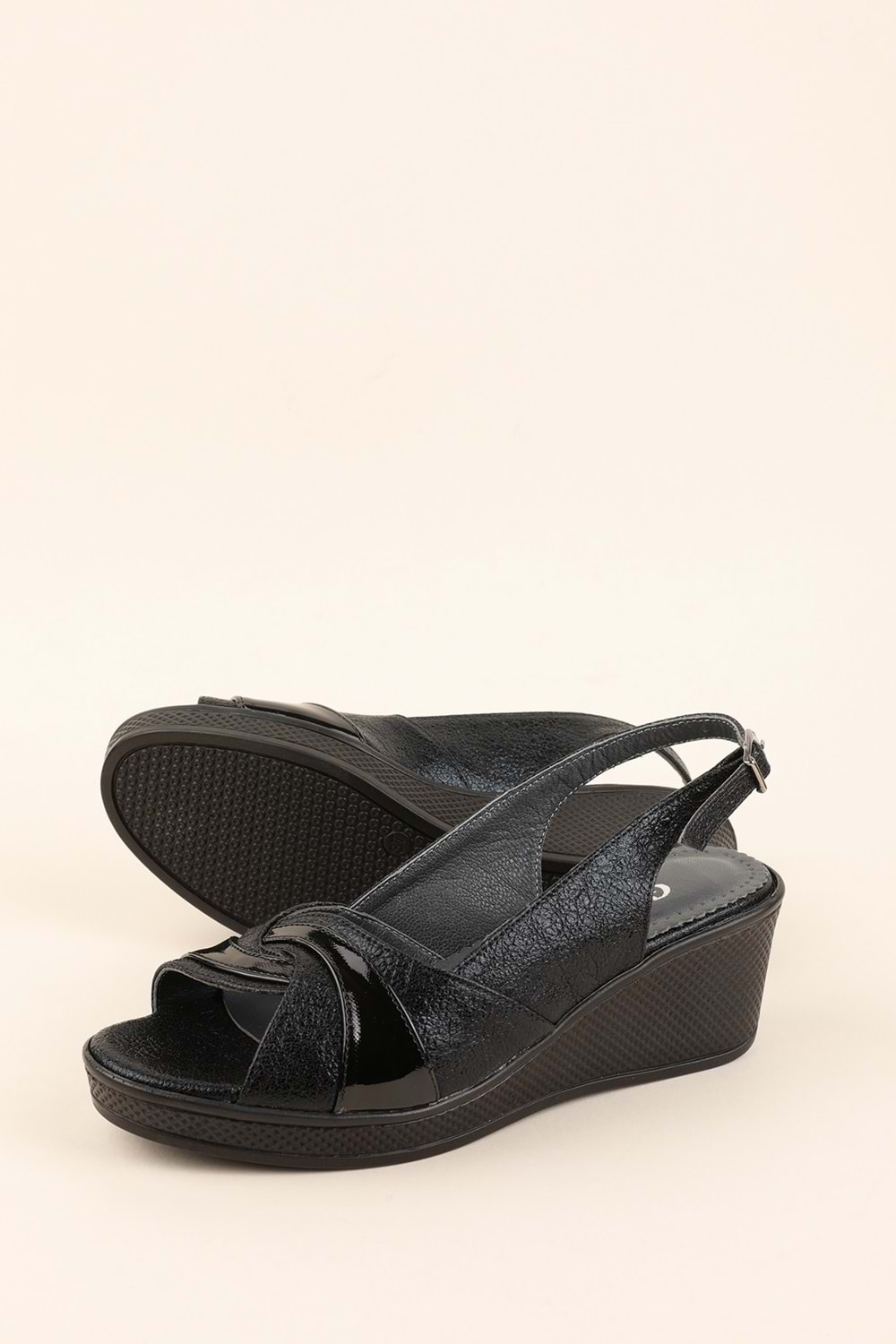 Gondol İçi Deri Şık Sandalet Siyah 40 mikay.2013