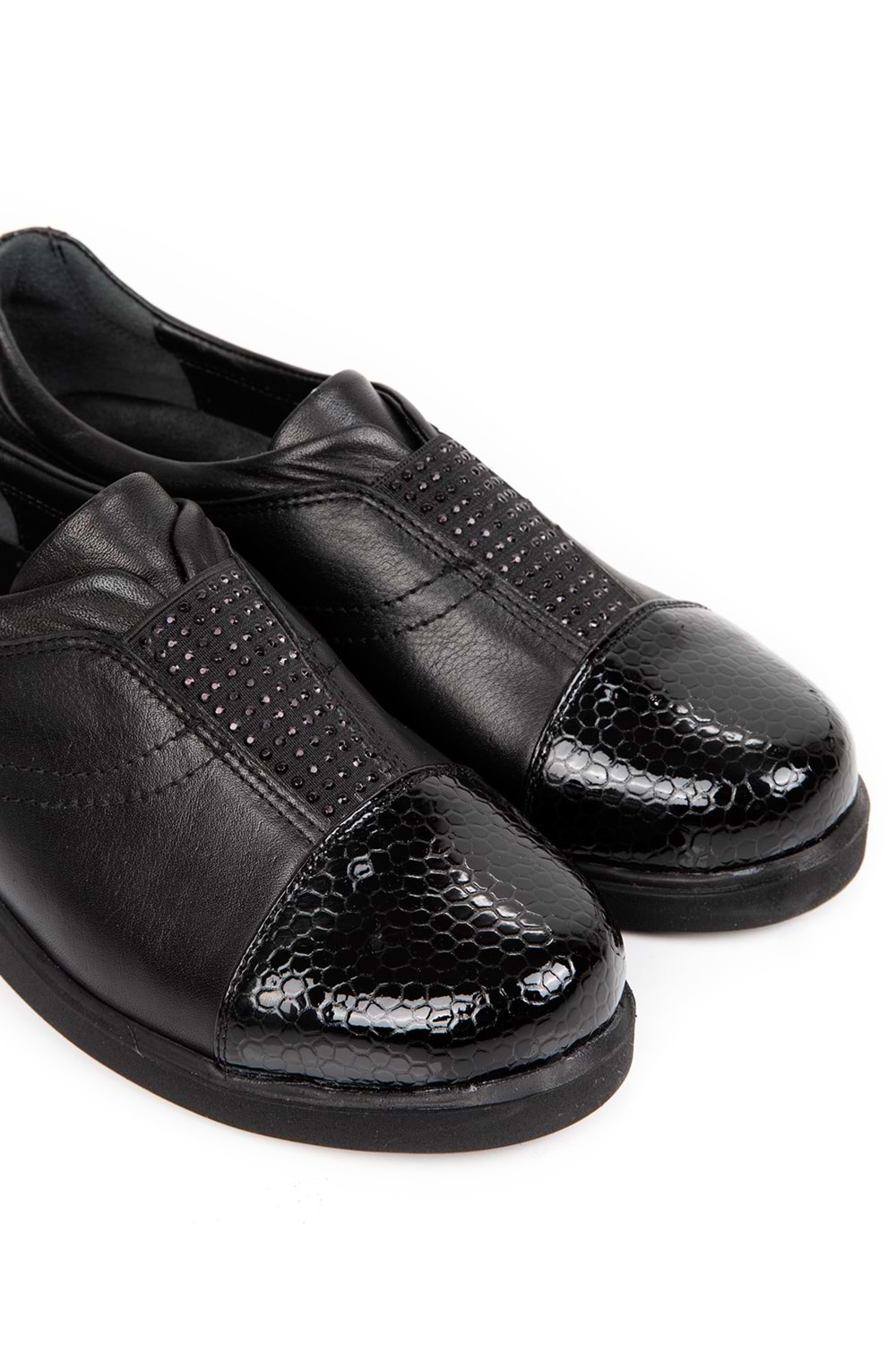 Gondol Hakiki Deri Anatomik Yumusak Taban Ayakkabı vdt.84 - Siyah Petek - 41