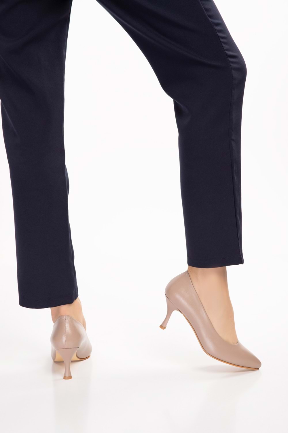 Gondol Hakiki Deri Orta Boy Topuk Stiletto-vdt.23 - Vizon- 41
