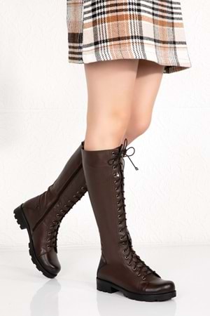 Gondol Hakiki Deri Binici Çizme dgn.574-2 - Kahverengi - 38