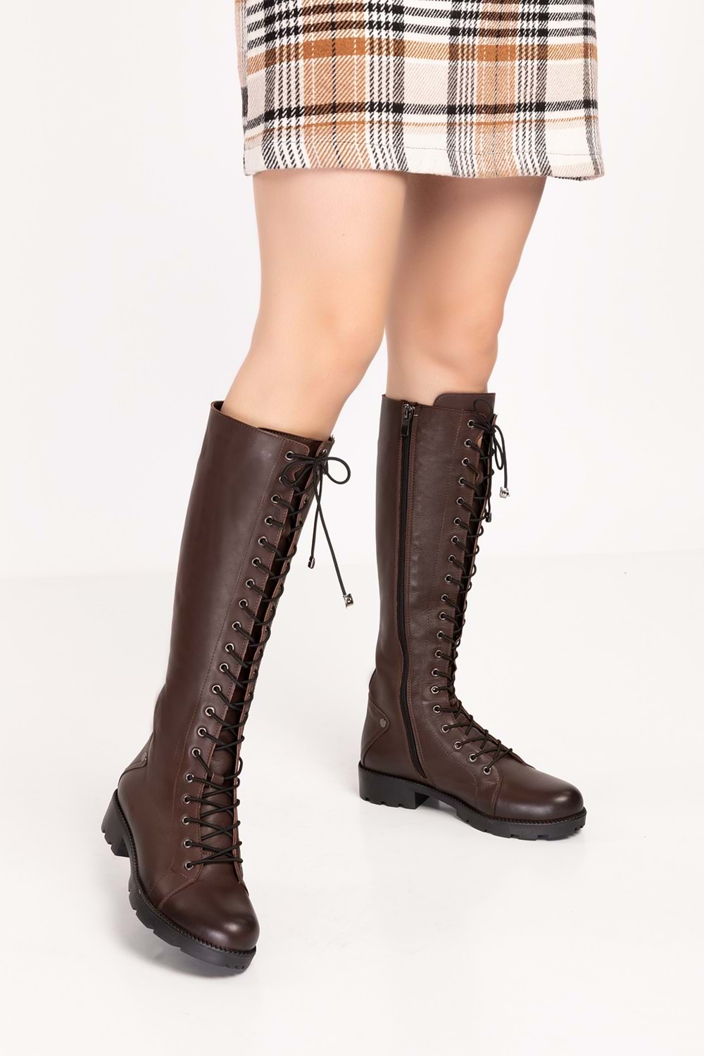 Gondol Hakiki Deri Binici Çizme dgn.574-2 - Kahverengi - 38