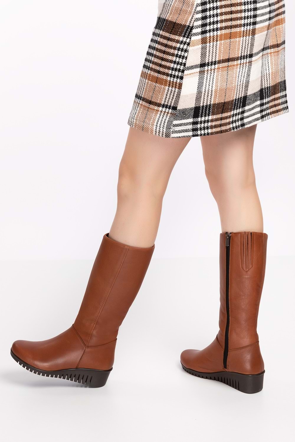 Gondol Hakiki Deri Sıcak İç Astar Dolgu Taban Çizme-gndl.2007 - Taba - 41