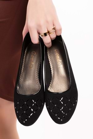 Gondol Deri Ev Terliği Siyah Nubuk 34 dmr.176