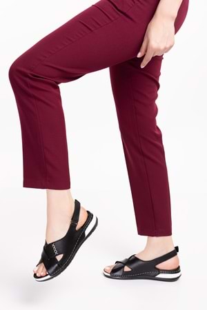 Gondol Kadın Hakiki Deri Anatomik Taban Sandalet iz.4605 - Siyah - 36