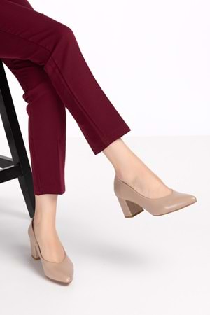 Gondol Kadın Hakiki Deri Klasik Topuklu Ayakkabı şhn.1930 - Vizon - 35